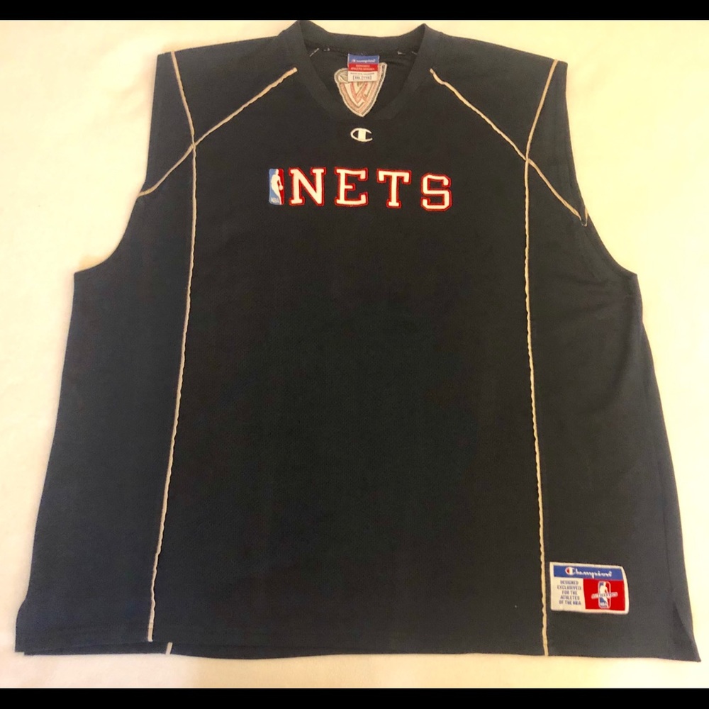 NBA NETS ON COURT SHOOTING SHIRT CHAMPION MENS XXL